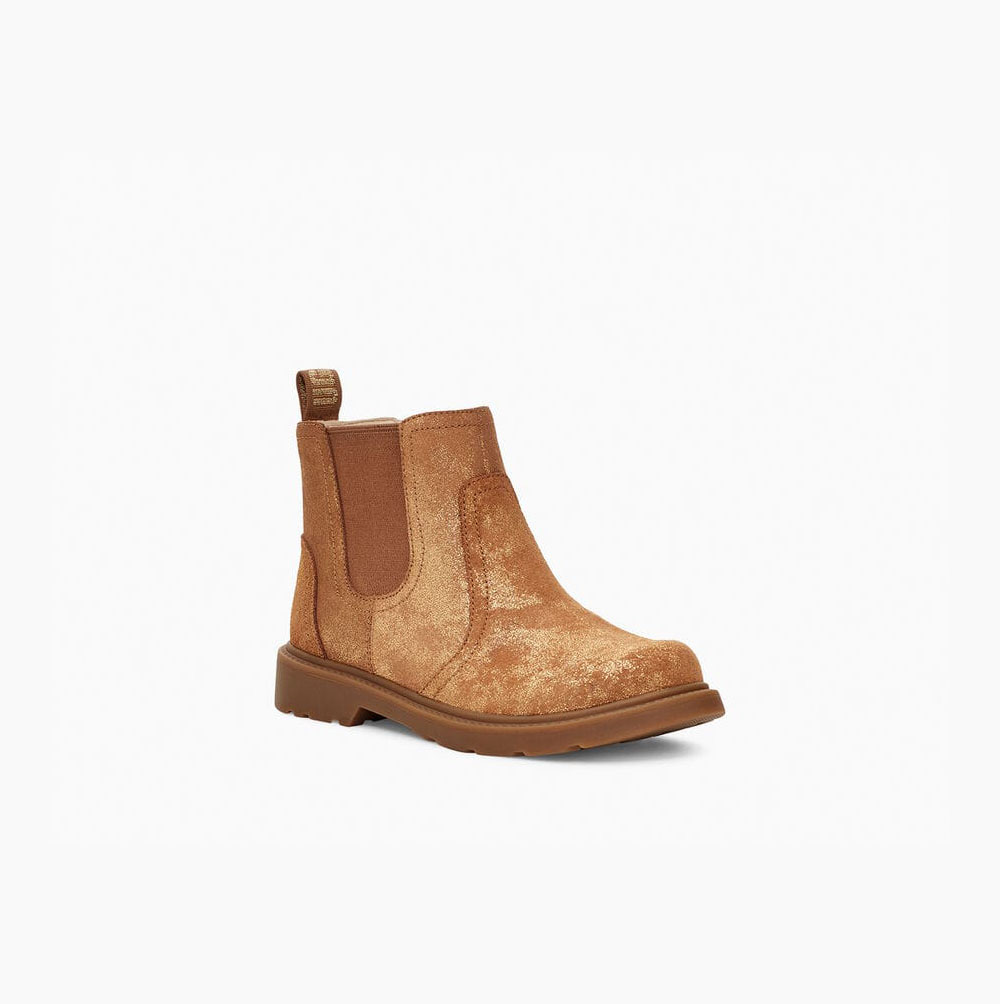 UGG Bolden Metallic - Chelsea Boots Småbarn - Metal Gull (NO-A804)